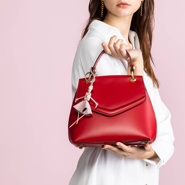 LOVE LETTER TOP HANDLE BAG LARGE-RED