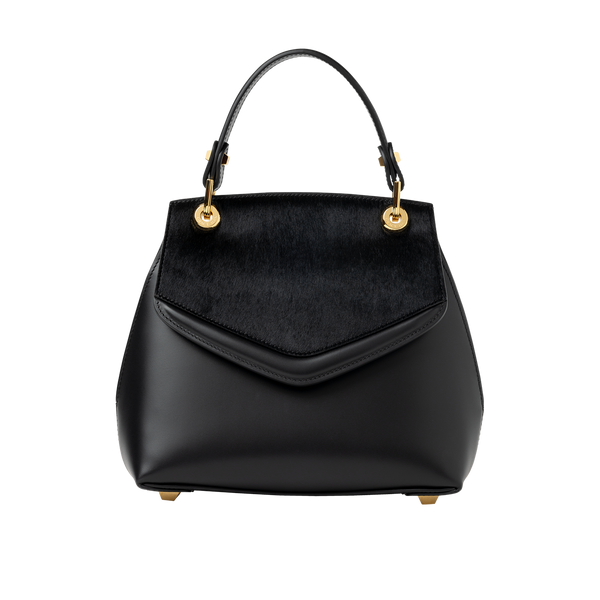 LOVE LETTER PONY LUX TOP HANDLE BAG SMALL-BLACK