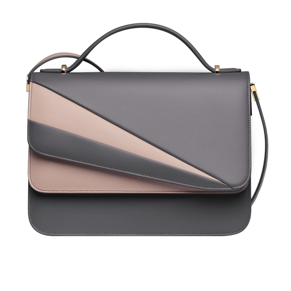 Grace Han Butterfly Large Double Flap in Grey and Rose