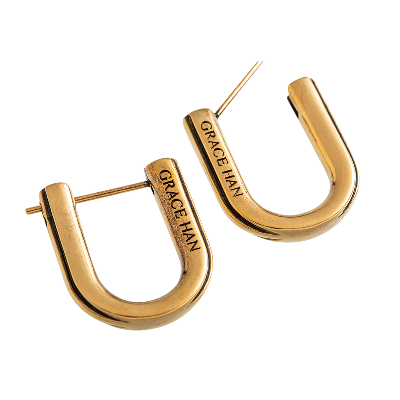 CZ U-Shape Huggie Earring | Adina Eden Jewels